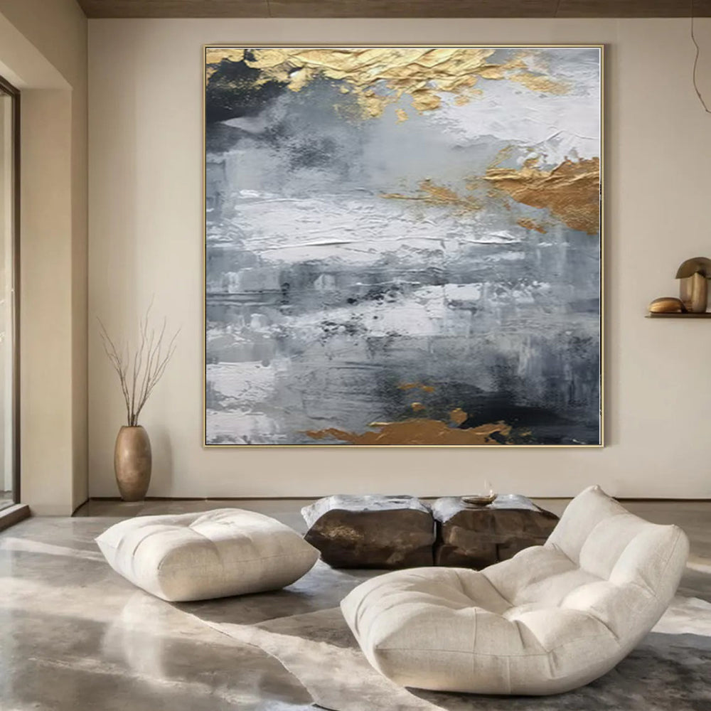 Industrial Steampunk Hand-Painted Abstract Wall Decor for Unique Bedrooms