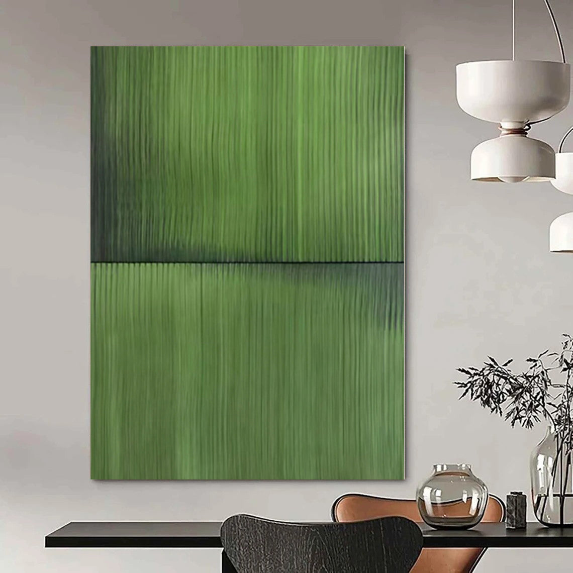 Immense Abstract Canvas for Media Room Recesses - Hand-Painted Resin on Linen
