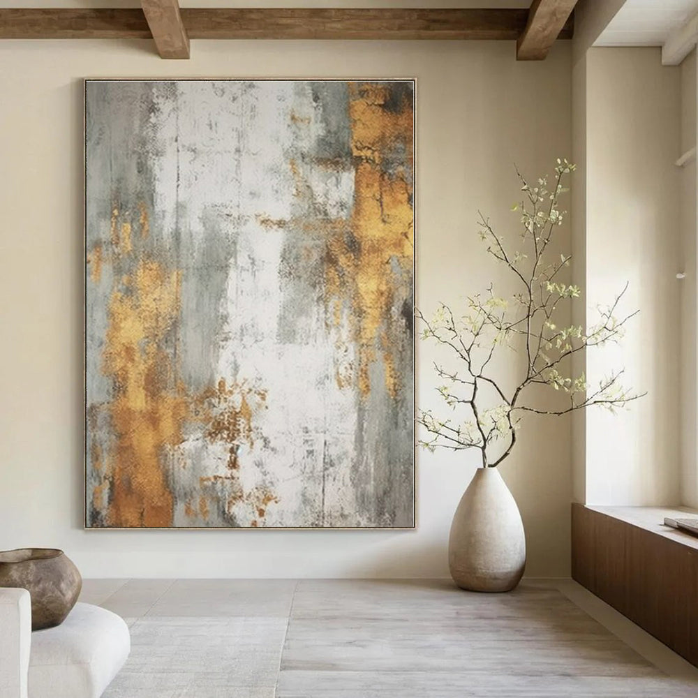 Hand-Painted Large Modern Abstract Wall Art for Office Cubicle Dividers