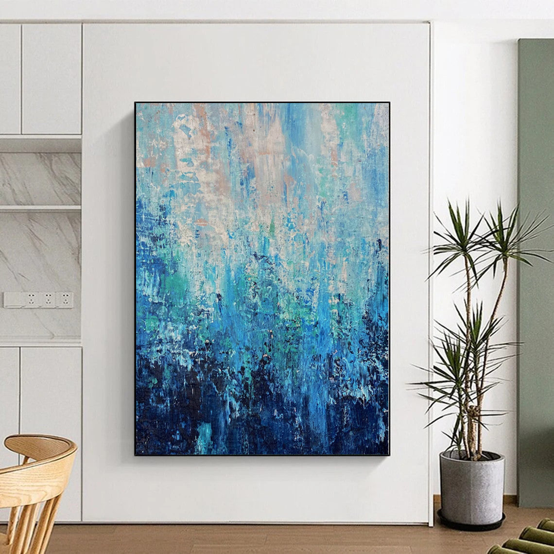 Monumental Abstract Floral Mural - Commissioned Acrylic for Botanical Conservatory Entrances