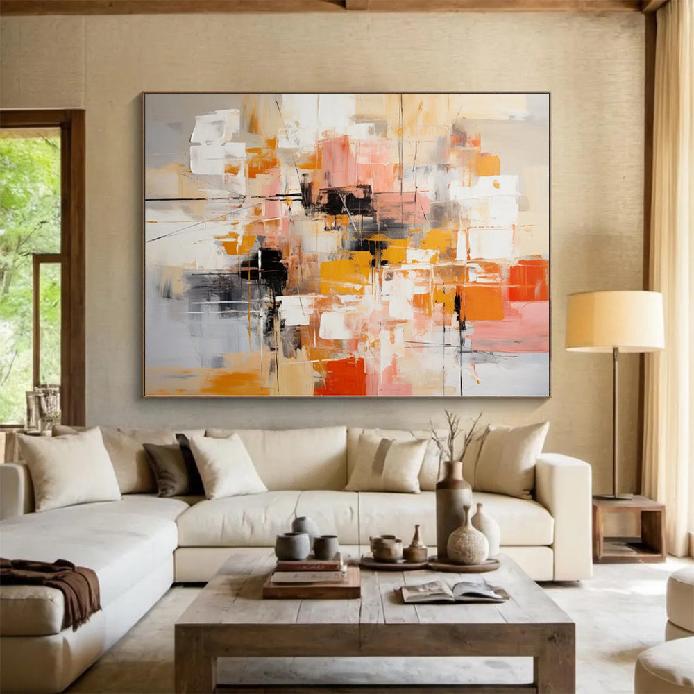 Giant Abstract Art for Yurt Meditation Spaces - Made to Order Mixed Media on Linen