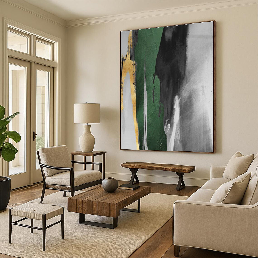 Made-to-Measure Colossal Hand-Painted Abstract Wall Art for Architectural Spaces LargeART0637
