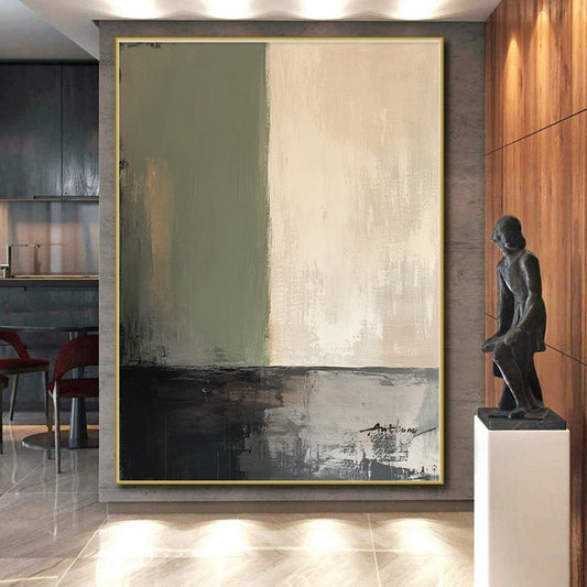 Made-to-Order Giant Hand-Painted Abstract Wall Art for Entryway Feature Wall