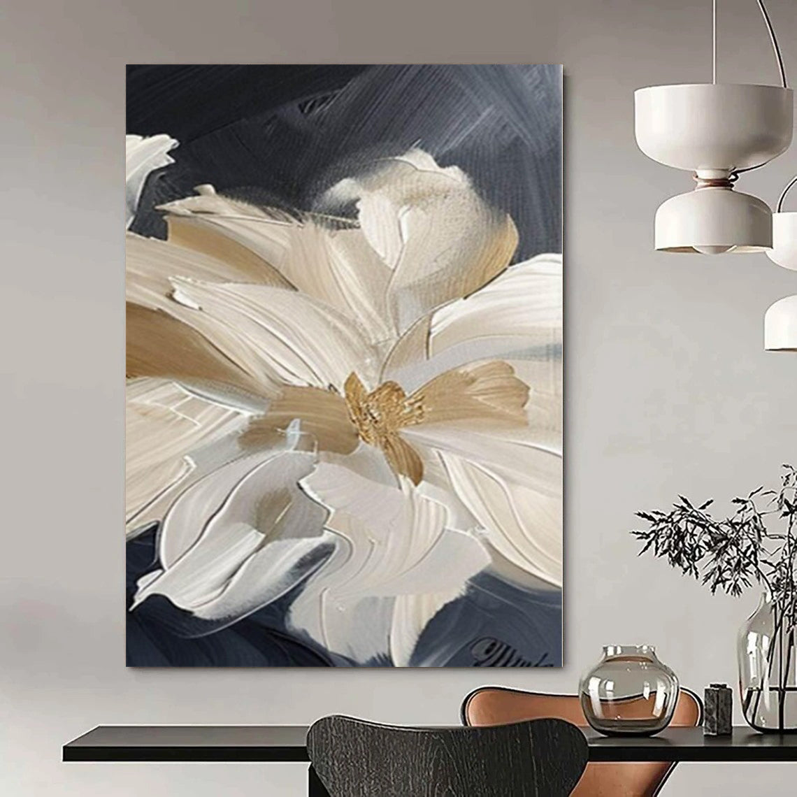 Huge Hand-Painted Contemporary Abstract Painting for Family Home Sunrooms