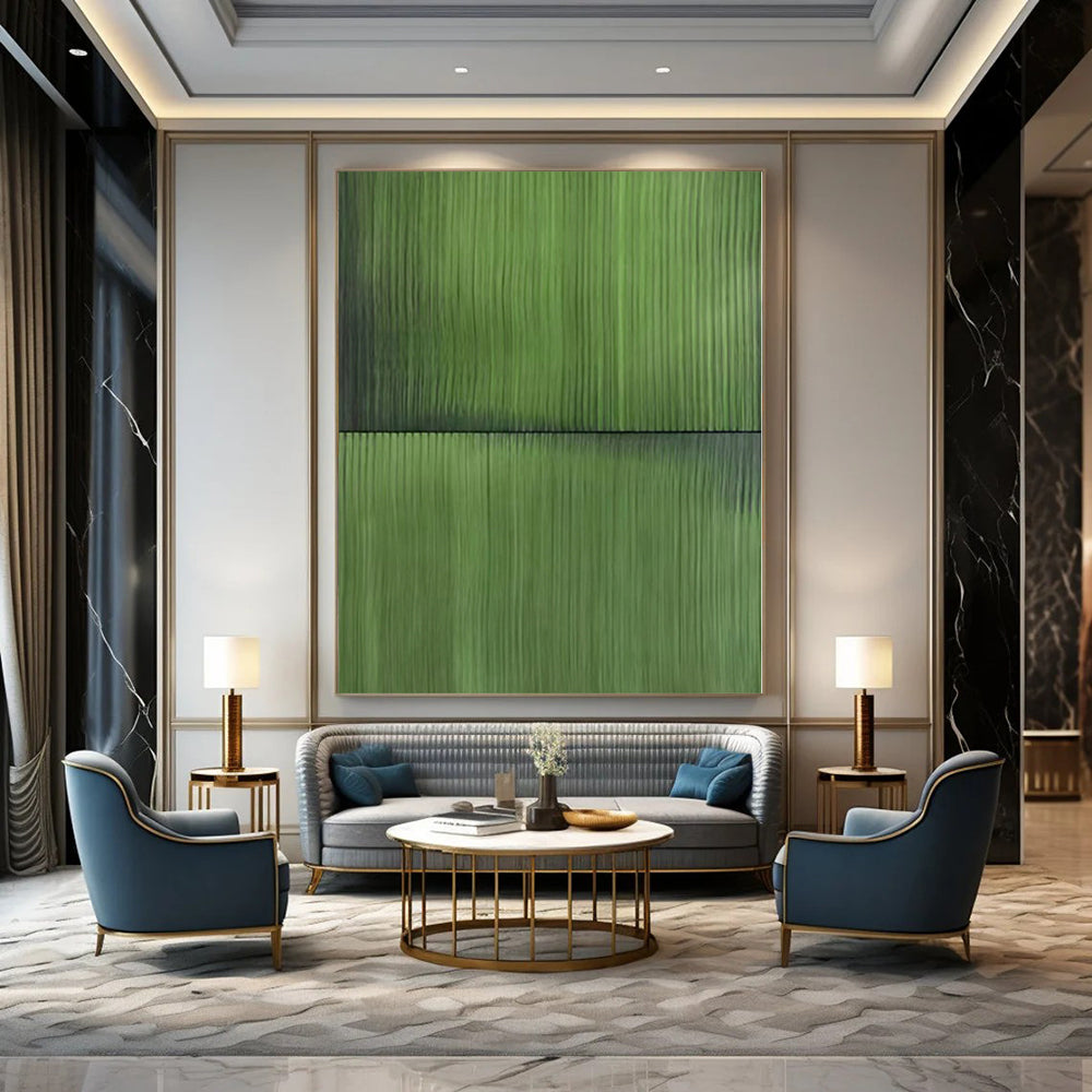 Immense Abstract Canvas for Media Room Recesses - Hand-Painted Resin on Linen