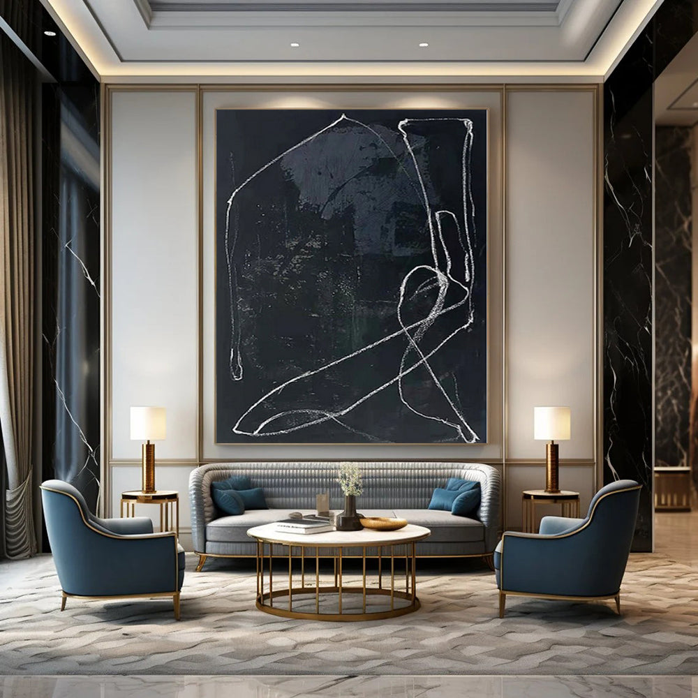 Immense Abstract Canvas for Home Bar Lounges - Made to Order Resin on Linen