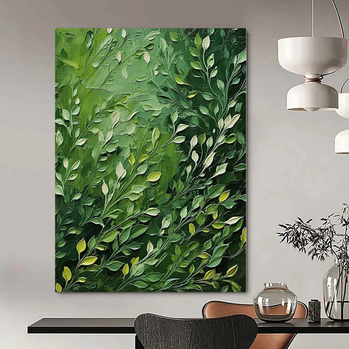 Grand Abstract Painting for Kids' Treehouse Interiors - Hand-Painted Mixed Media