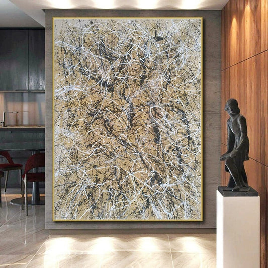 Huge Contemporary Abstract Canvas for High-End Residential Foyer Entrances