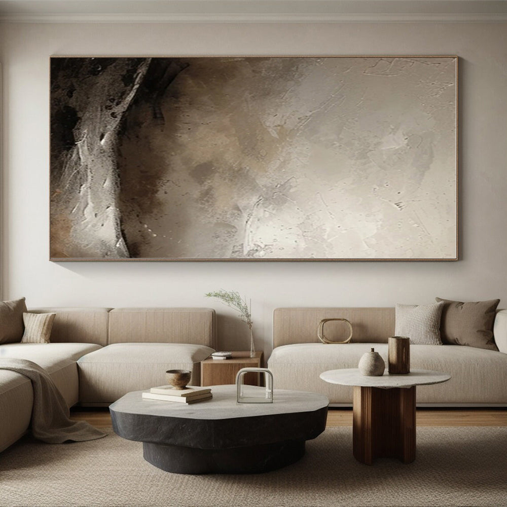 Vast Minimalist Hand-Painted Abstract Art for Sunroom Serenity Wall