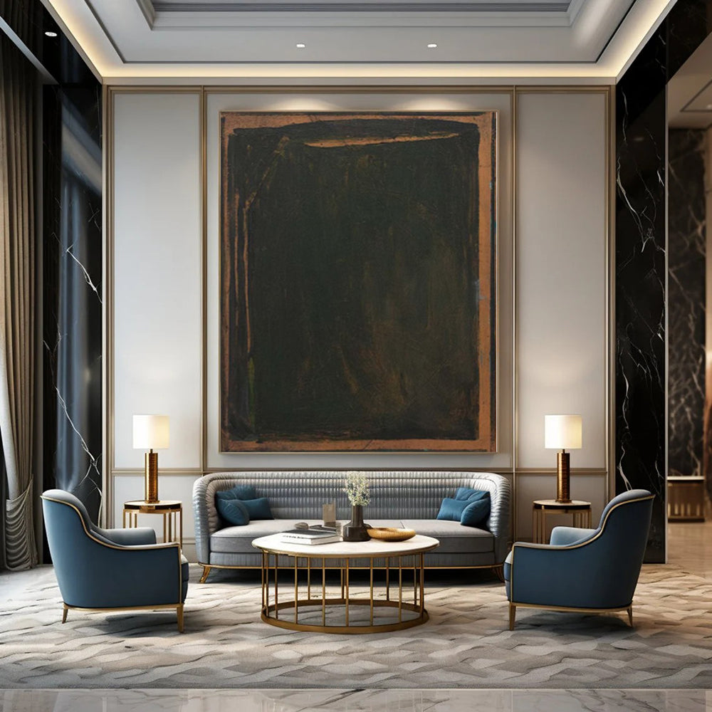 Oversized Custom Abstract Painting for Equestrian Therapy Center Waiting Rooms