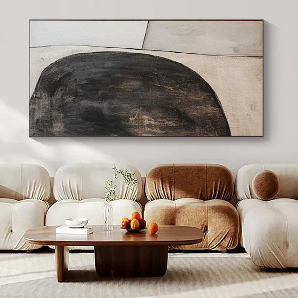 Large-Scale Hand-Painted Contemporary Abstract Mural for Family Home Laundry Rooms