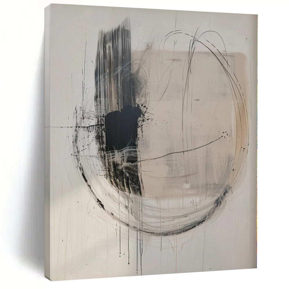 Giant Made-to-Order Abstract Painting for Living Room Bay Window Backdrops