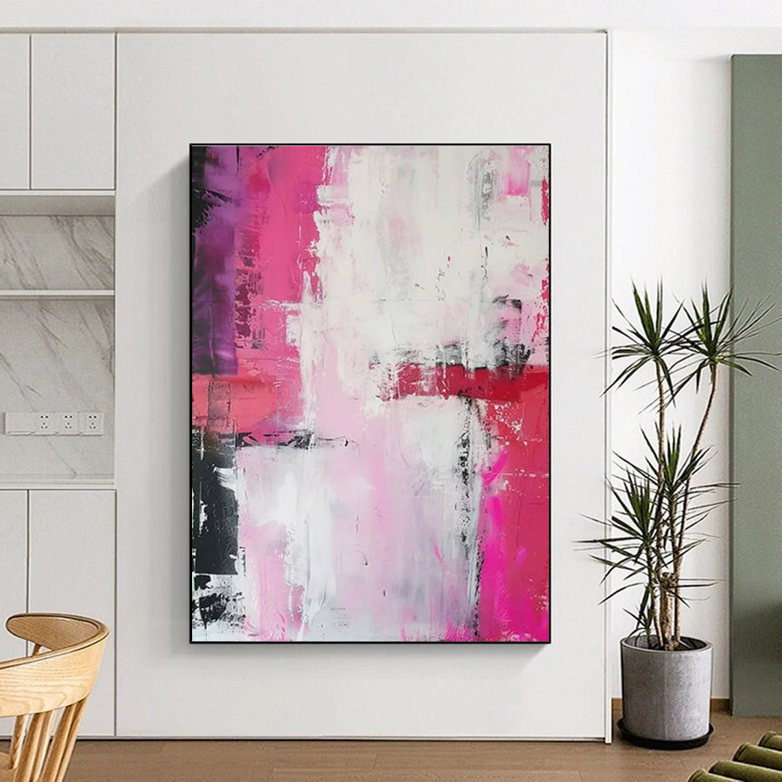 Large-Scale Modern Abstract Wall Art for Family Room Gathering Centerpiece