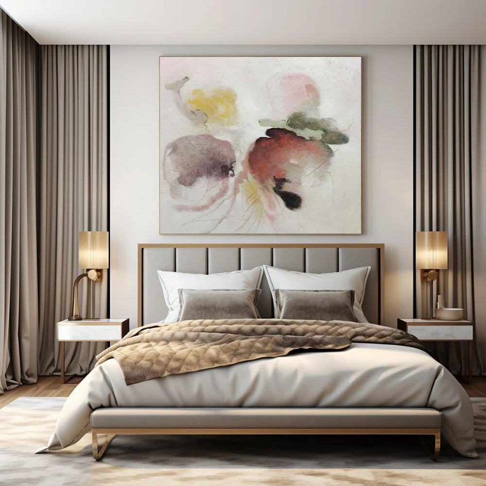 Hand-Painted Large Modern Abstract Wall Art for Family Home Entertainment Rooms