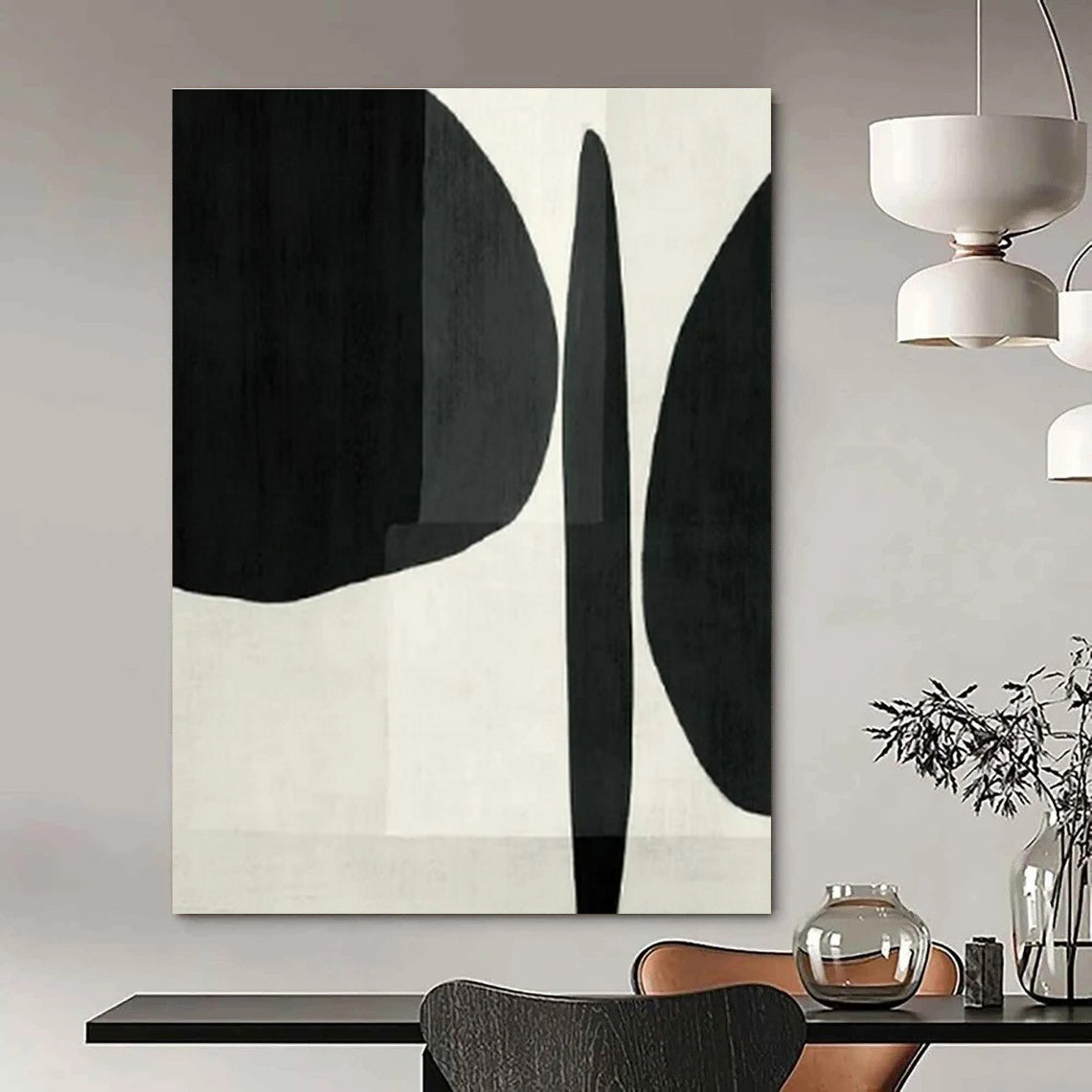 Custom Hand-Painted Abstract Mural for Living Room & Hotel Fitness Centers