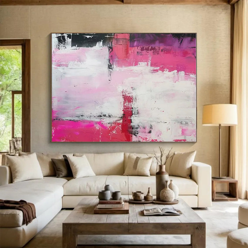 Large-Scale Modern Abstract Wall Art for Family Room Gathering Centerpiece
