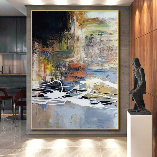 Immense Made-to-Order Abstract Canvas for Kitchen Breakfast Bar Feature Walls