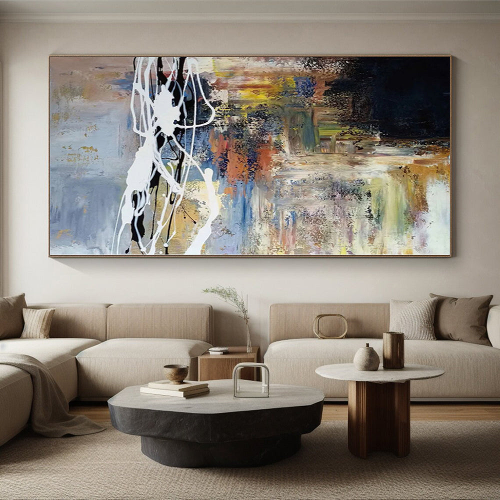 Immense Made-to-Order Abstract Canvas for Kitchen Breakfast Bar Feature Walls