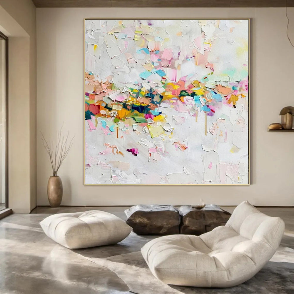 Oversized Hand-Painted Modern Abstract Painting for Trendy Bar VIP Lounges