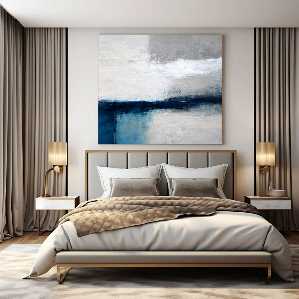 Oversized Hand-Painted Modern Abstract Painting for Trendy Bar Outdoor Terraces