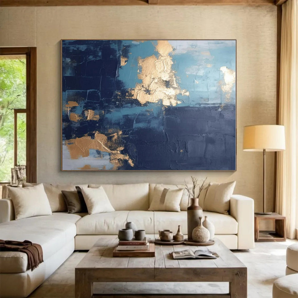 Oversized Contemporary Abstract Canvas for Mudroom Functional and Stylish Makeover