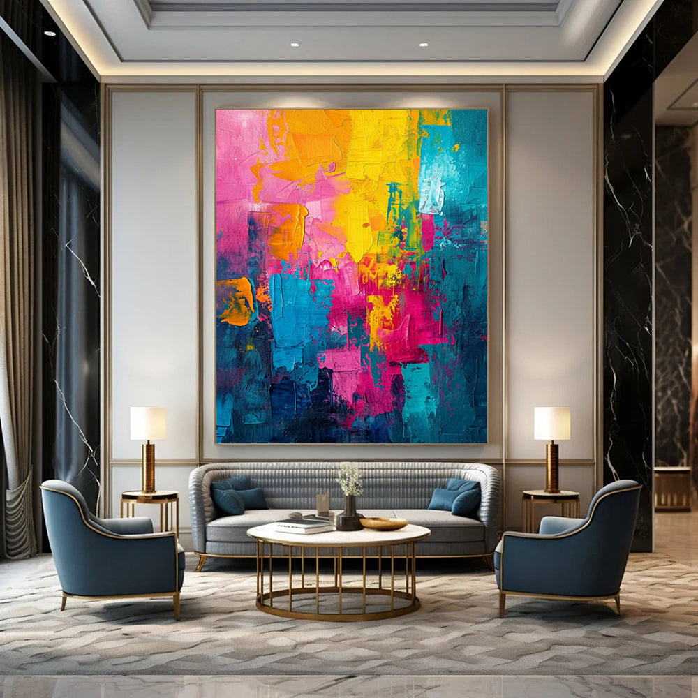 Giant Hand-Painted Contemporary Abstract Art for Villa Home Offices