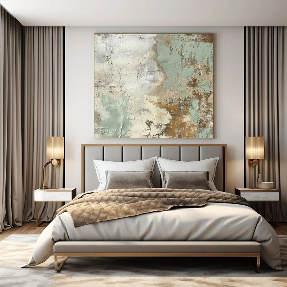 Inspirational Hand-Painted Abstract Canvas for Office Feature Walls