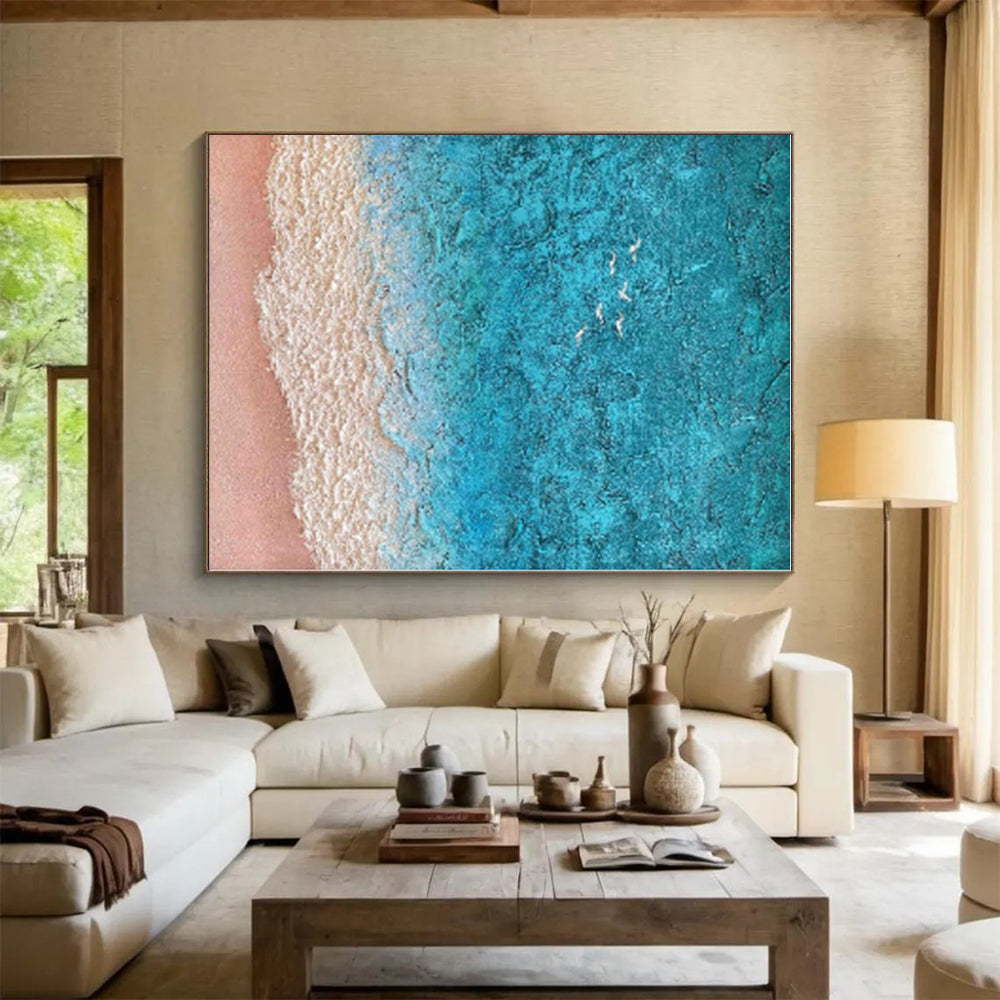Extra-Huge Abstract Digital-Inspired Hand-Painted Painting for Home Music Studio Wall