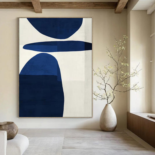 Hand-Painted Extra-Large Abstract Canvas for Family Living Room Feature Walls