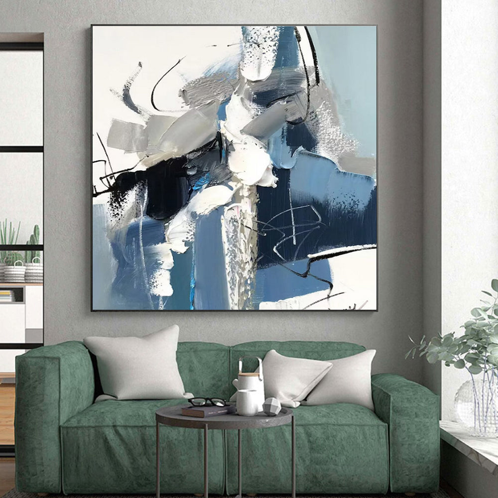 Monumental Modern Abstract Canvas for Nursery Soothing and Contemporary Design