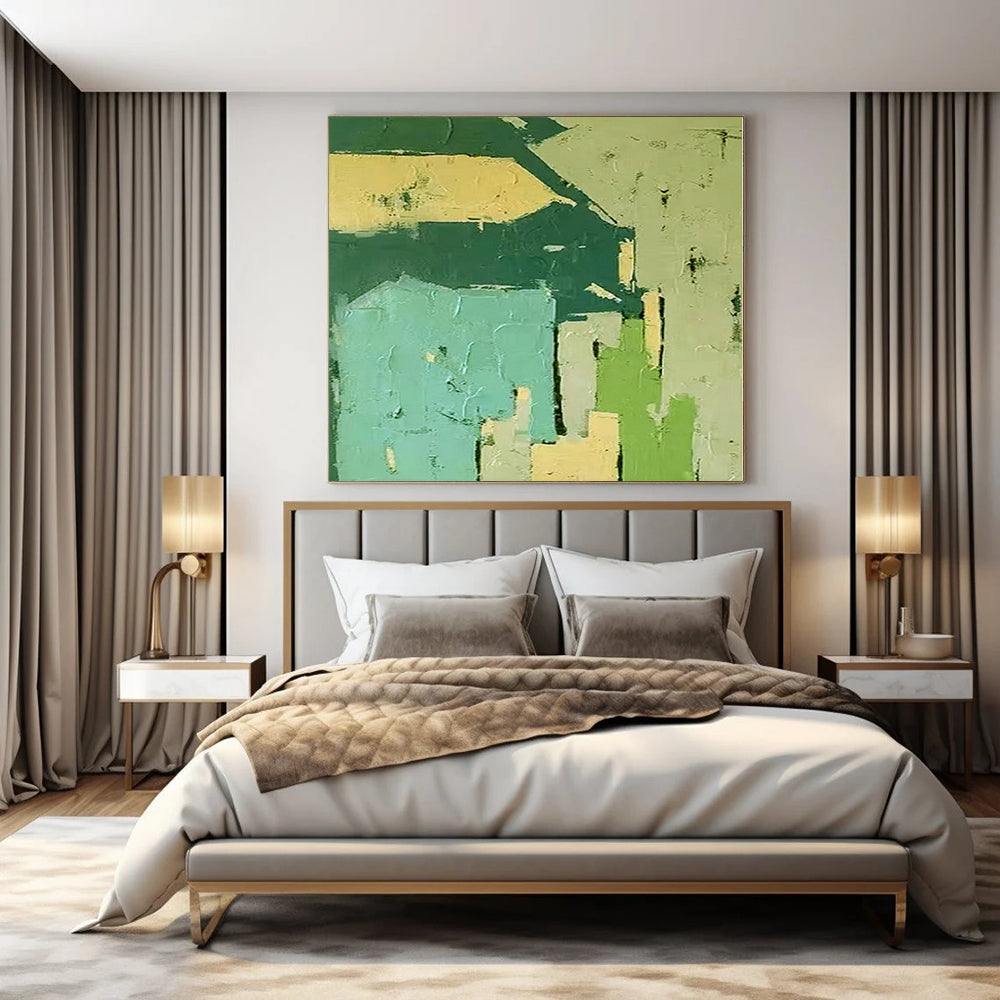 Oversized Abstract Art for Closet Dressing Areas - Custom Acrylic on Linen