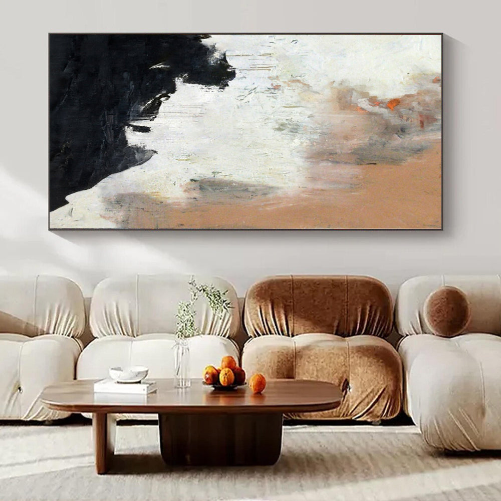 Regal Hand-Painted Abstract Canvas for Living Room Foyer Adjacent Walls