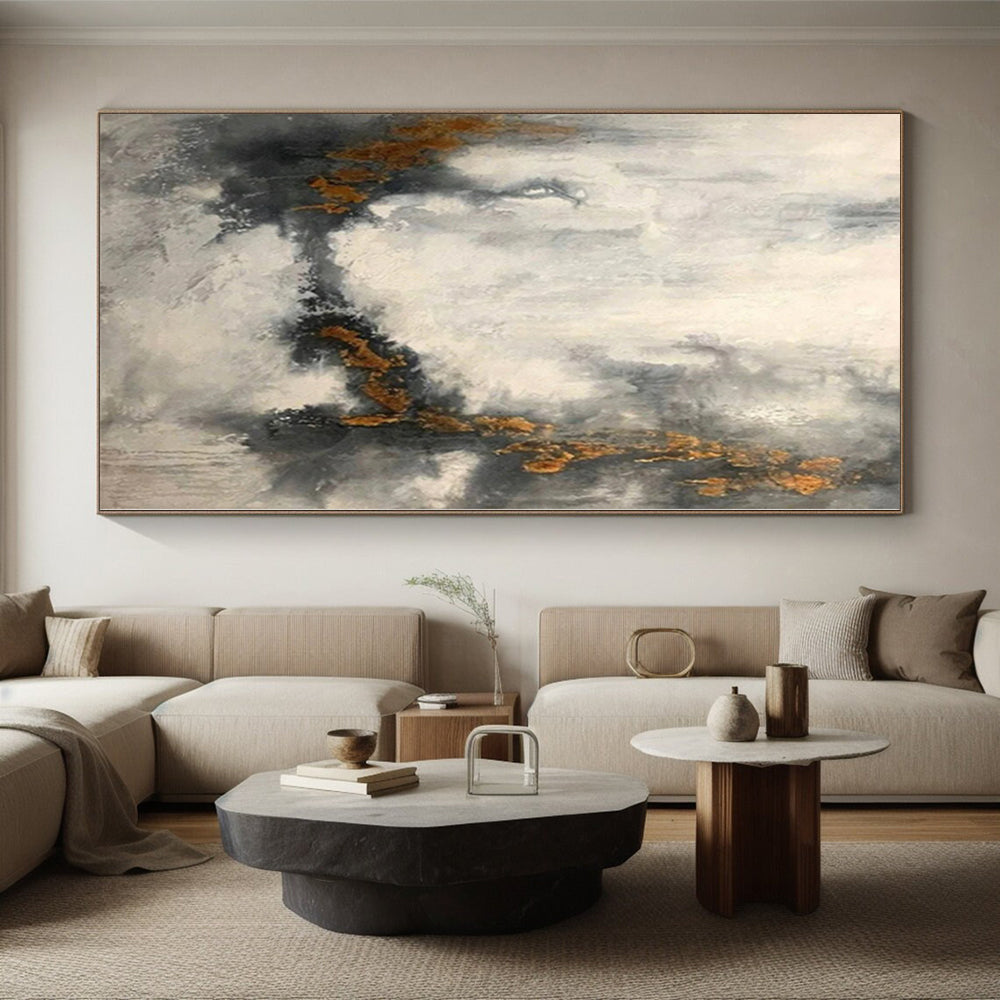 Oversized Custom Abstract Painting for Home Wine Cellar Bottle Storage and Tasting Counter Walls