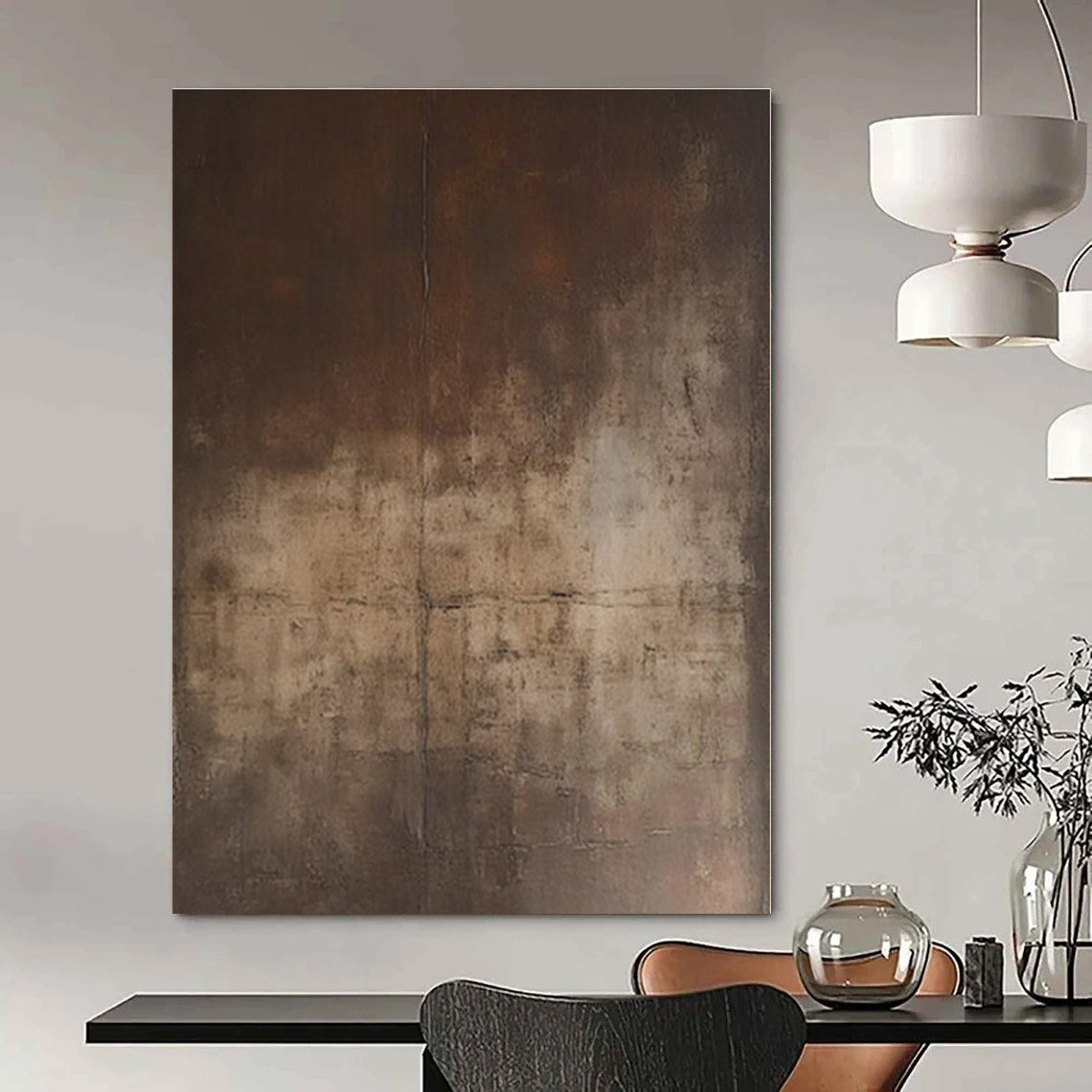 Oversized Custom Hand-Painted Abstract Art for Dining Room and Hallway