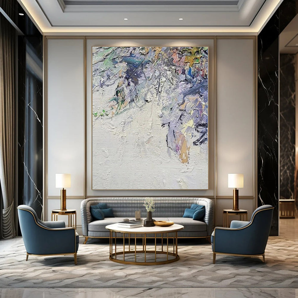 Hand-Painted Personalized Abstract Mural for Dining Room and Hotel Banquet Halls