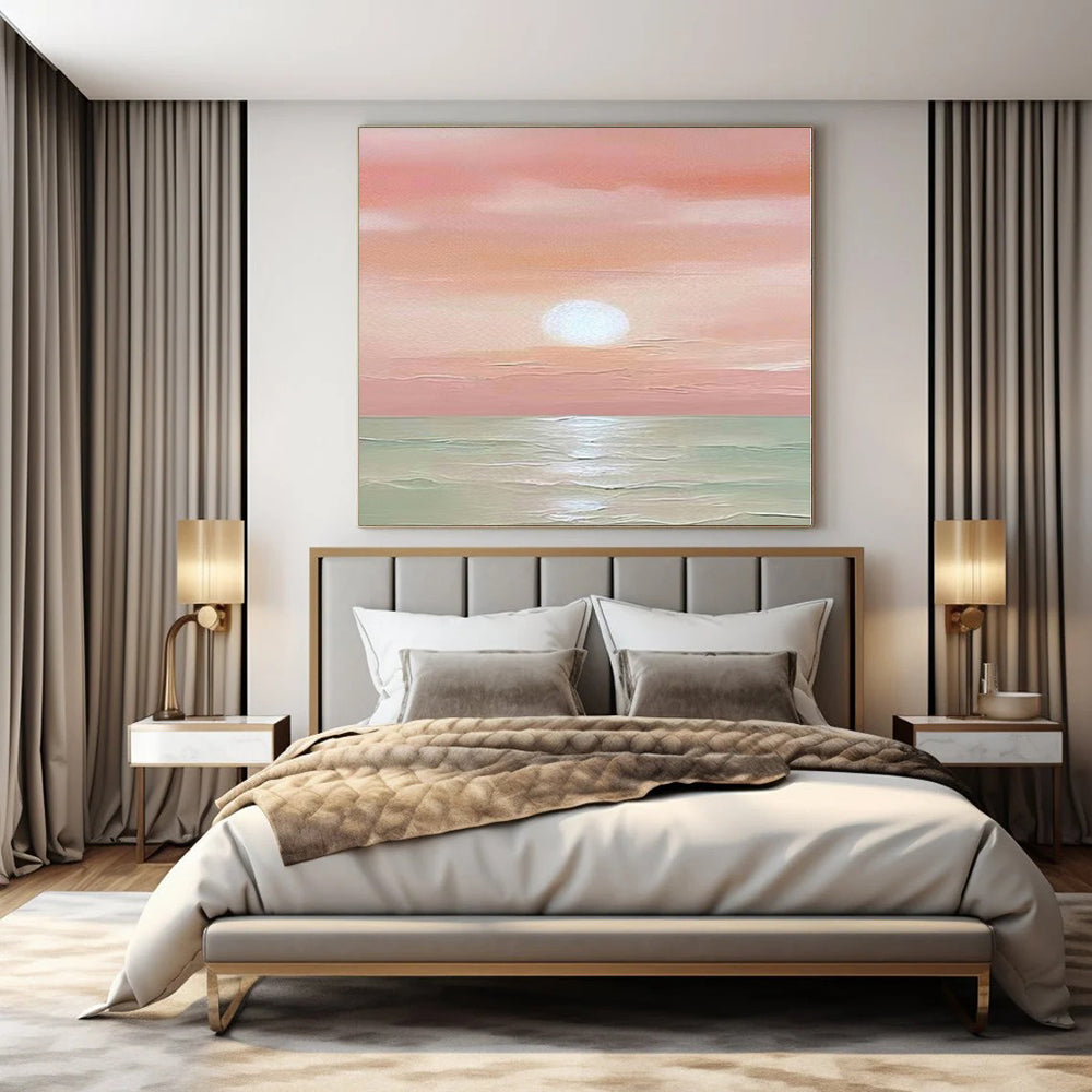 Monumental Abstract Painting for Bay Window Alcoves - Commissioned Mixed Media