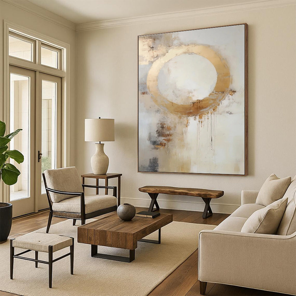 Oversized Custom Hand-Painted Abstract Painting for Home Library Study Nook Wall LargeART0586