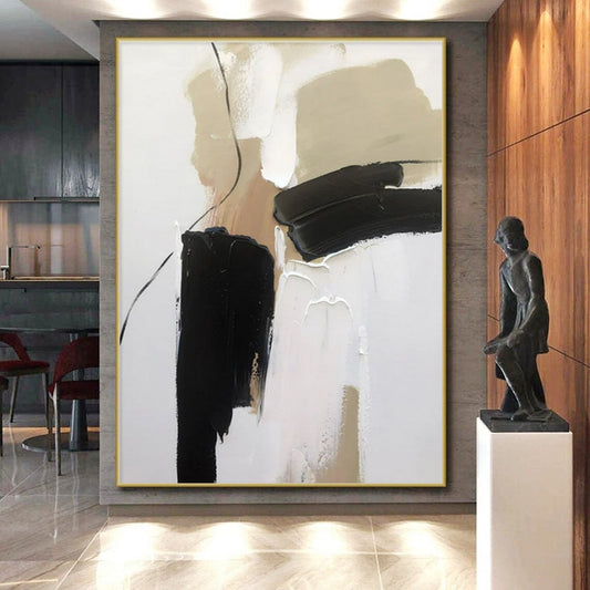 Monumental Modern Abstract Canvas for Home Music Studio Creative Backdrop