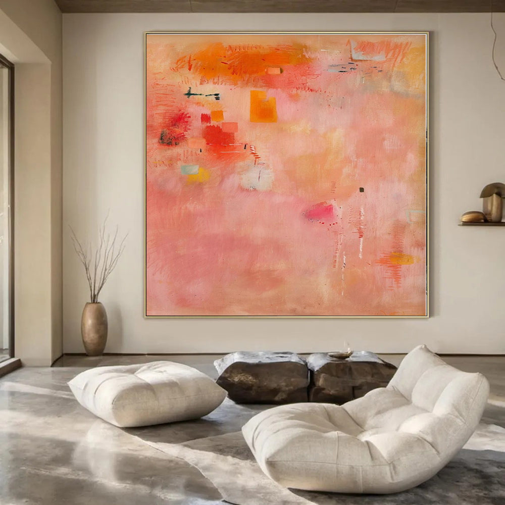 Custom Hand-Painted Abstract Mural for Living Room and Hotel Outdoor Terraces