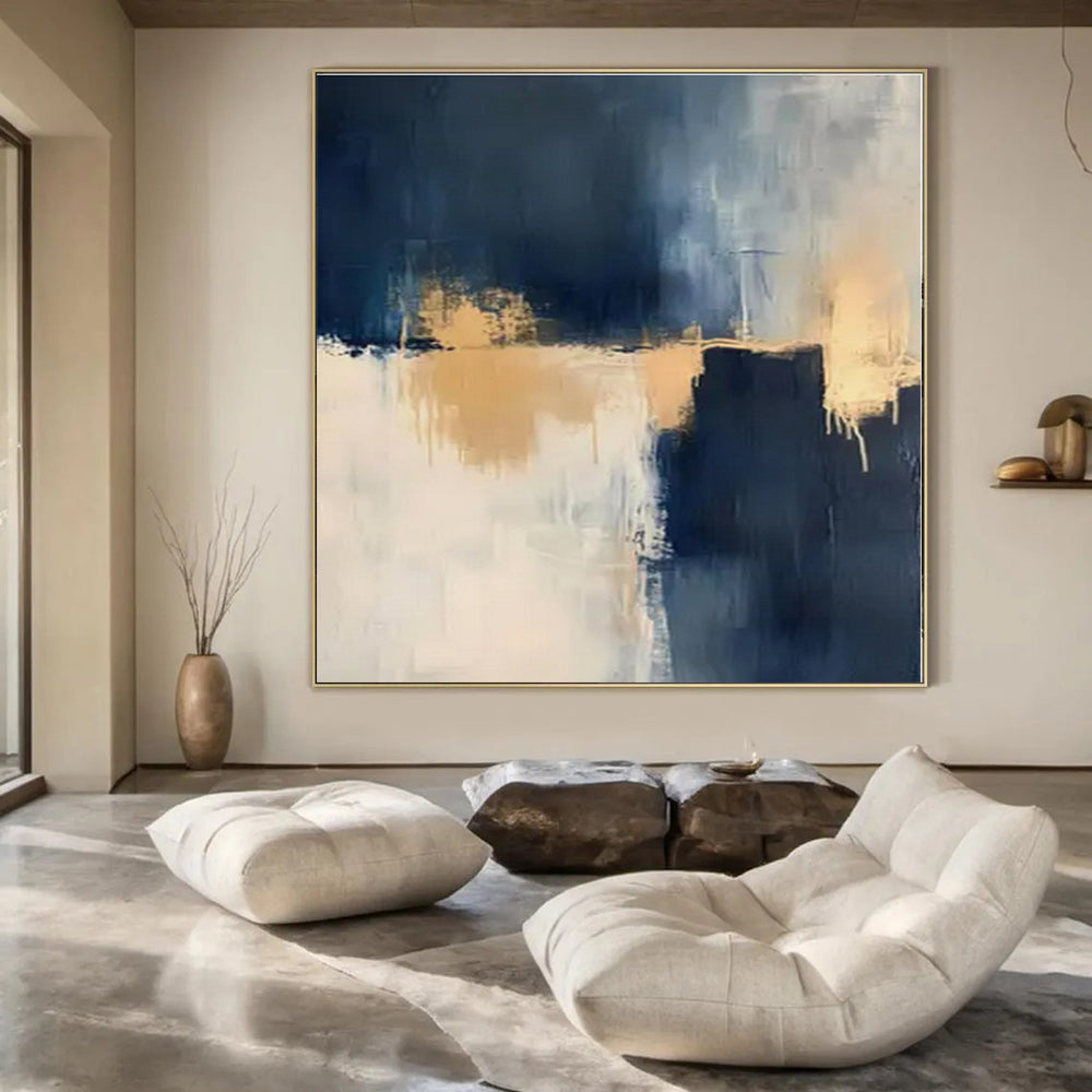 Large Hand-Painted Personalized Abstract Artwork for Office Wellness Rooms