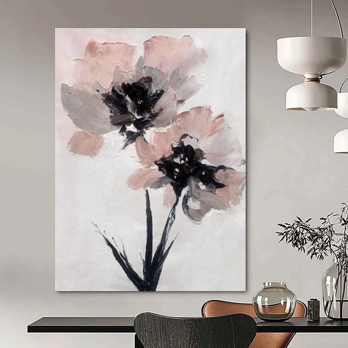 Oversized Custom Hand-Painted Abstract Art for Bedroom & Hotel Library