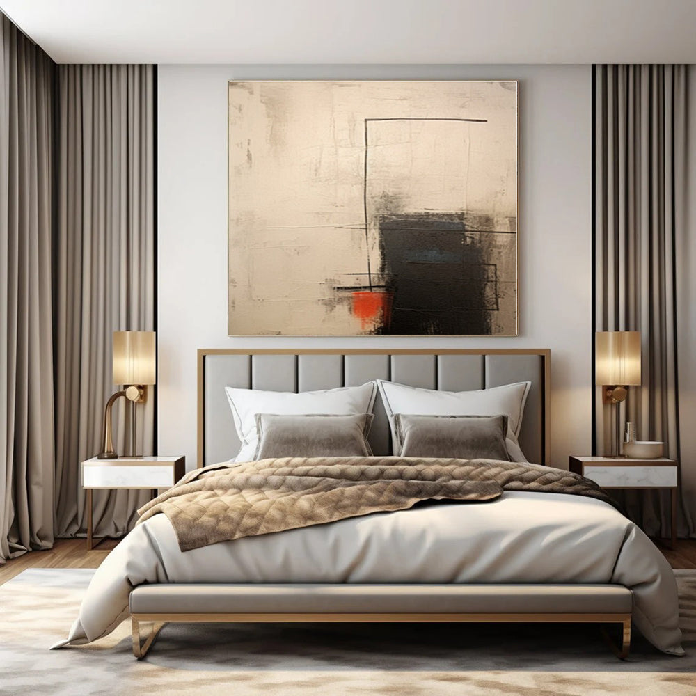 Oversized Hand-Painted Modern Abstract Mural for Office Print Rooms