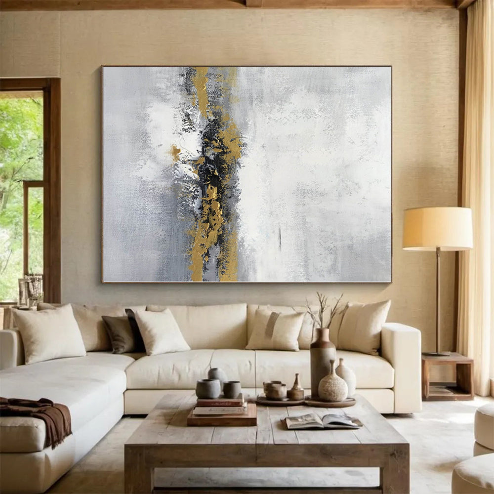 Super-Sized Custom Abstract Painting for Home Bar Back Wall