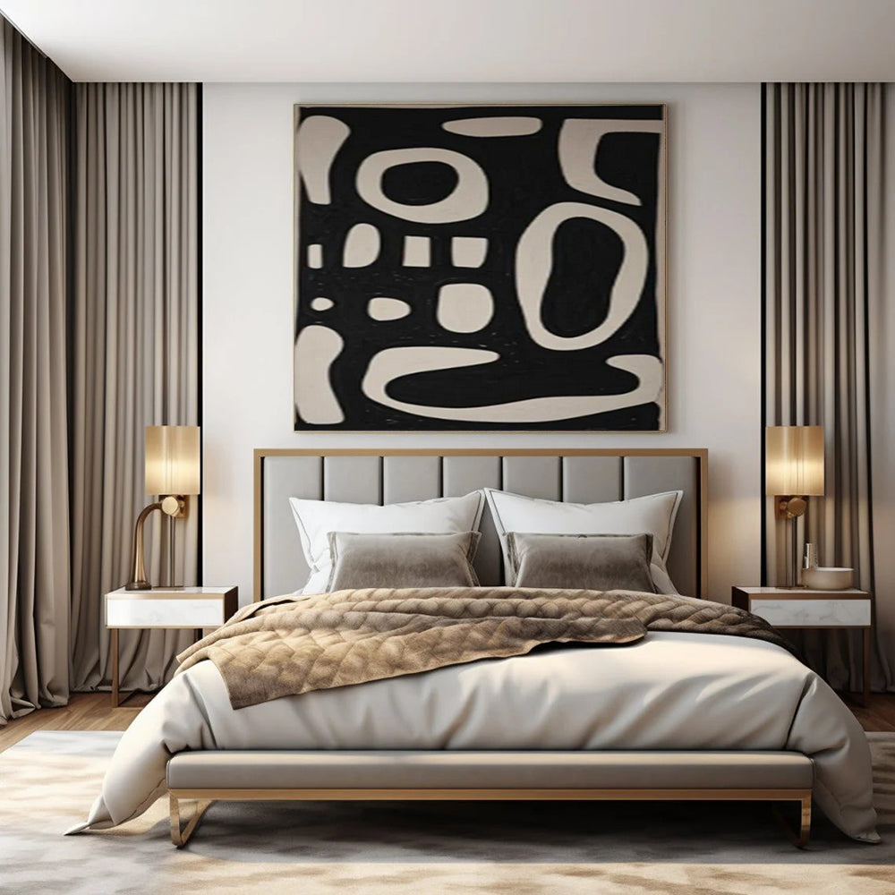 Large Hand-Painted Contemporary Abstract Wall Art for Family Home Mudrooms