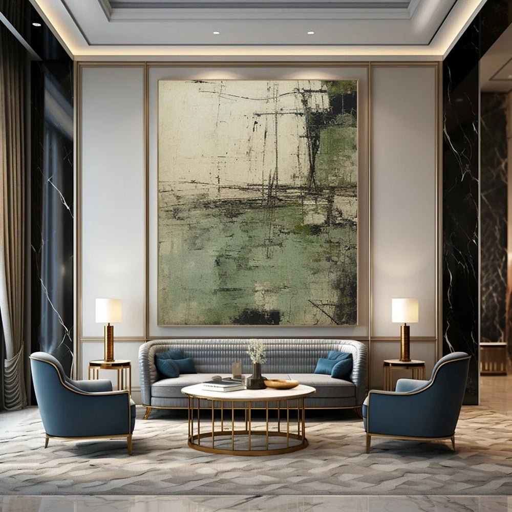 Monumental Abstract Painting for Wine Cellar Interiors - Commissioned Oil on Linen