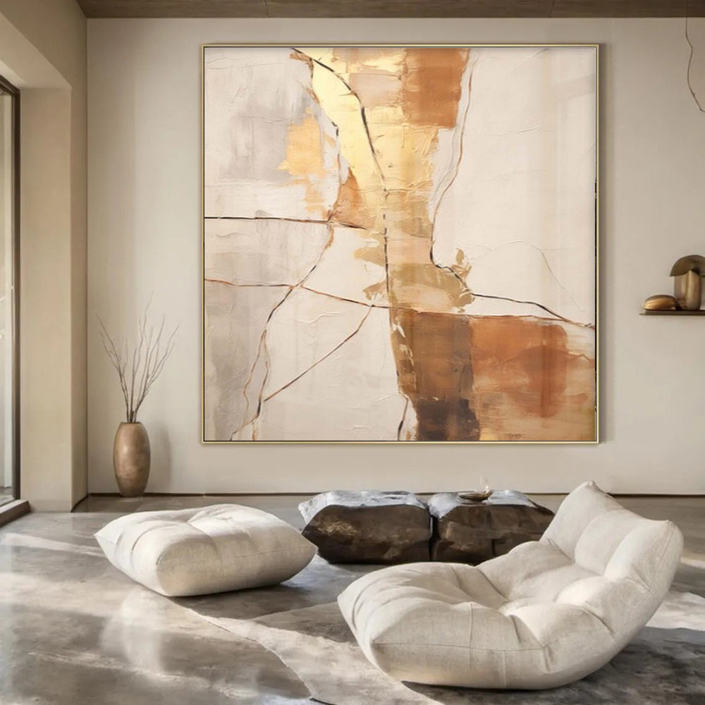 Huge Hand-Painted Contemporary Abstract Painting for Family Home Multi-Purpose Rooms