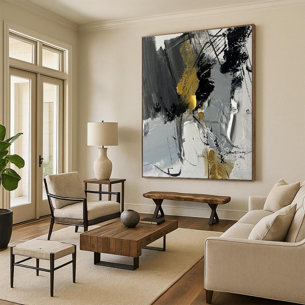 Giant Contemporary Abstract Canvas for Laundry Room Aesthetic Upgrade