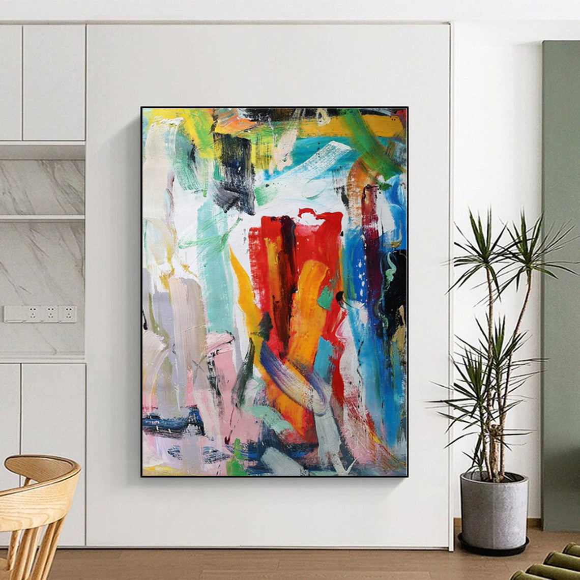 Extra-Large Made-to-Order Abstract Painting for Home Music Studio Wall
