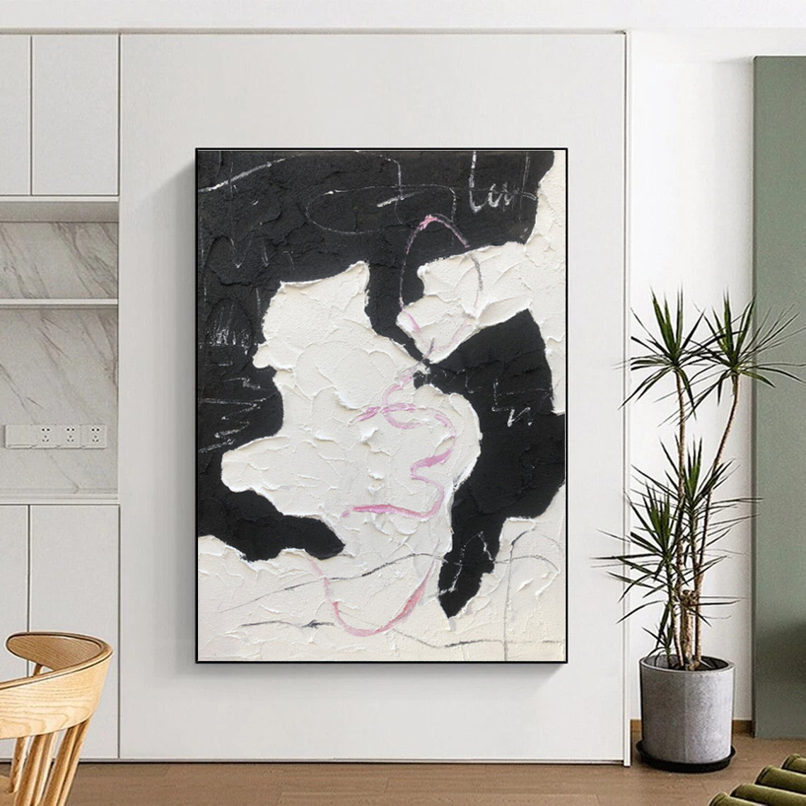 Staggering Made-to-Order Abstract Painting for Home Wine Cellar Barrel Racking Wall
