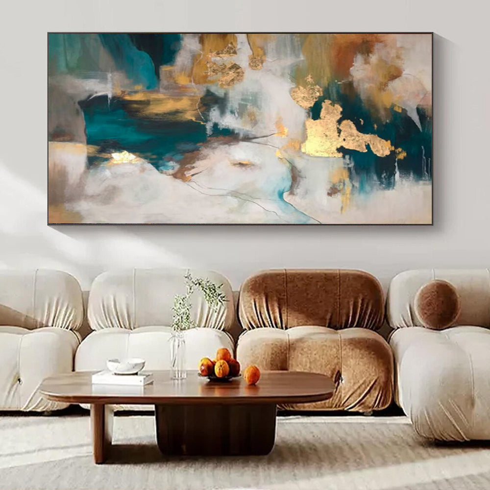 Huge Hand-Painted Contemporary Abstract Painting for Stylish Bar Private Rooms
